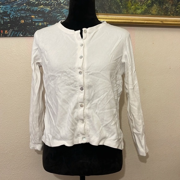Caribbean Joe white button up cardigan like top - Picture 5 of 8
